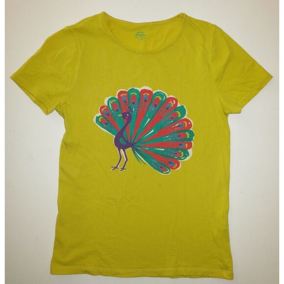 Mini Boden short sleeve carnival rainbow yellow green peacock top t-shirt 11 12 - Picture 1 of 2